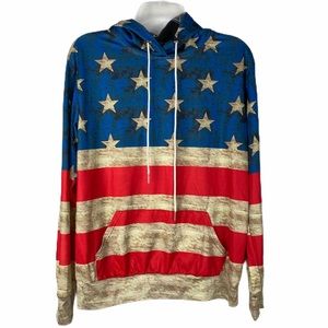 American Flag Patriotic hoodie 4th July stars red